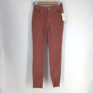 Free People Mauve High Waist Skinny Corduroy Pants